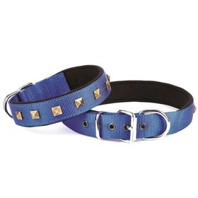 Doggie Comfort Dokuma Metal Desenli 2,5x42-50cm Mavi Köpek Boyun Tasması