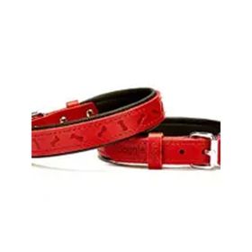 Doggie Comfort Kemik Desenli Kırmızı 2.0x40 cm Köpek Boyun Tasması