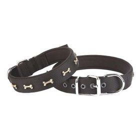 Doggie Comfort Siyah 3x47-55 cm Large Dokuma Kemikli Köpek Boyun Tasması
