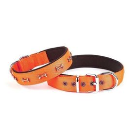 Doggie Comfort Turuncu 3X47-55 cm Large Dokuma Çivili Köpek Boyun Tasması