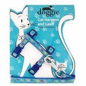 Doggie Dokuma Mavi 30-40 cm Kedi Göğüs Tasması
