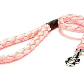 Doggie Dokumadan El Yapımı Örgülü Pembe 2.5x120 cm Köpek Gezdirme Kayışı