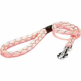 Doggie Dokumadan El Yapımı Örgülü Pembe 2x140 cm Köpek Gezdirme Kayışı