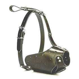 Doggie Eğitim Serisi Large 2x55-60 cm Siyah Deriden El Yapımı Uzun Burunlu Köpek Ağızlığı