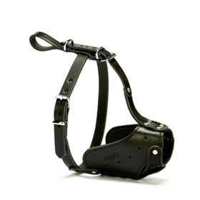 Doggie Eğitim Serisi Large 2x55-60 cm Siyah Deriden El Yapımı Uzun Burunlu Köpek Ağızlığı