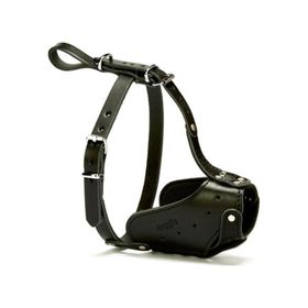 Doggie Eğitim Serisi Large 2x55-60 cm Siyah Deriden El Yapımı Uzun Burunlu Köpek Ağızlığı