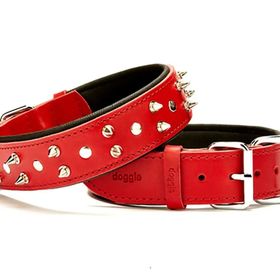 Doggie El Yapımı Çivili Kırmızı 4x47-55 cm Köpek Boyun Tasması