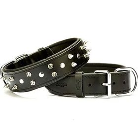 Doggie El Yapımı Çivili Siyah 4x47-55 cm Köpek Boyun Tasması