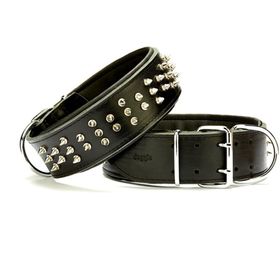 Doggie El Yapımı Çivili Siyah 6x55-65 cm Köpek Boyun Tasması