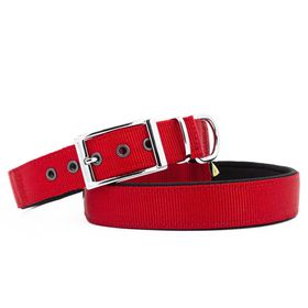 Doggie Elit Dokumadan El Yapımı Kırmızı 3x47-55 cm Köpek Boyun Tasması