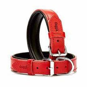 Doggie Fırstclass Kırmızı 3x42-50 cm Medium Köpek Deri Boyun Tasması