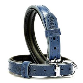 Doggie Fırstclass Mavi 1.5x25-30 cm Medium Köpek Deri Boyun Tasması
