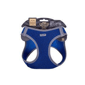 Doggie Havalı Dokuma Mavi M 38-44 cm Reflektör Serisi Küçük Irk Köpek Göğüs Tasması