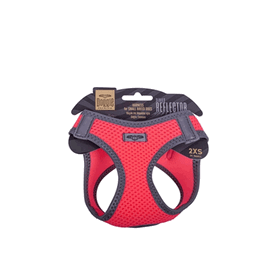 Doggie Havalı Dokuma Pembe 2XS 26-30 cm Reflektör Serisi Küçük Irk Köpek Göğüs Tasması