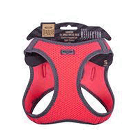 Doggie Havalı Dokuma Pembe S-32-38 cm Reflektör Serisi Küçük Irk Göğüs Tasması