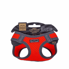 Doggie Havalı Dokuma Turuncu 3XS 22-26 cm Reflektör Serisi Küçük Irk Köpek Göğüs Tasması