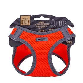 Doggie Kırmızı 2XS 26-30 cm Havalı Dokuma Reflektör Serisi Küçük Irk Köpek Göğüs Tasması