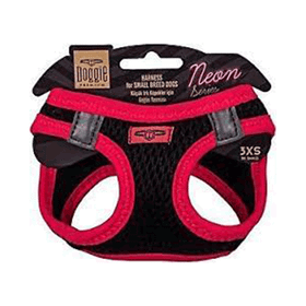 Doggie Kırmızı 3xS-22-26 cm Havalı Dokuma Neon Serisi Küçük Irk Köpek Göğüs Tasması