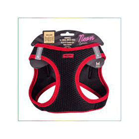 Doggie Kırmızı M 38-44 cm Havalı Dokuma Neon Serisi Küçük Irk Köpek Göğüs Tasması