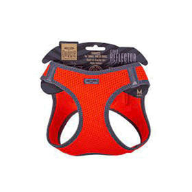 Doggie Kırmızı M 38-44 cm Havalı Dokuma Reflektör Serisi Küçük Irk Köpek Göğüs Tasması