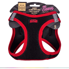 Doggie Kırmızı S-32-38 cm Havalı Dokuma Neon Serisi Küçük Irk Köpek Göğüs Tasması