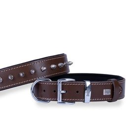 Doggie Konfor Deri Çivili Kahve 3,5x47-55 cm Boyun Tasması