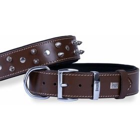Doggie Konfor Deri Çivili Kahve 4x52-60 cm Boyun Tasması
