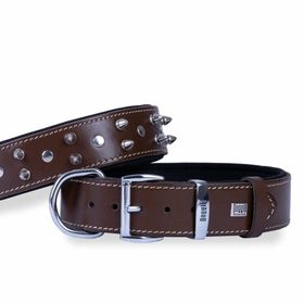 Doggie Konfor Deri Çivili Kahve 4x52-60 cm Boyun Tasması