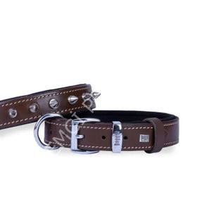 Doggie Konfor Deri Çivili Kahve 4x52-60 cm Boyun Tasması