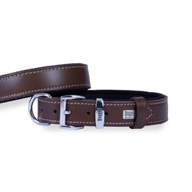 Doggie Konfor Deri Kahve 2.5x37- 45 cm Köpek Boyun Tasması