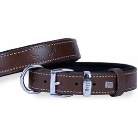 Doggie Konfor Deri Kahve 2.5x37- 45 cm Köpek Boyun Tasması