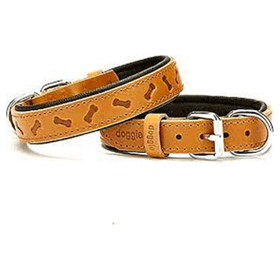 Doggie Konfor Deri Kemik Desenli Camel 2,5x37-45 cm Boyun Tasması
