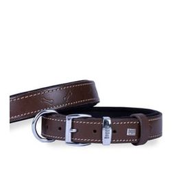 Doggie Konfor Deri Kemik Desenli Kahve 2x35-40 cm Boyun Tasması