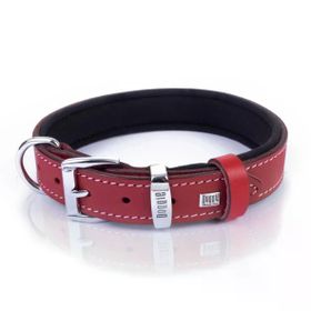 Doggie Konfor Deri Kemik Desenli Kırmızı 2,5x37-45 cm Boyun Tasması