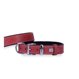 Doggie Konfor Deri Kemik Desenli Kırmızı 2x30-35 cm Boyun Tasması
