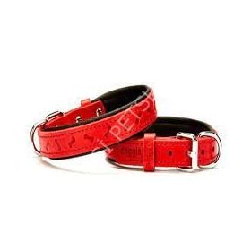 Doggie Konfor Deri Kemik Desenli Kırmızı 2x35-40 cm Boyun Tasması