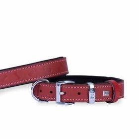 Doggie Konfor Deri Kemik Desenli Kırmızı 3x42-50 cm Boyun Tasması