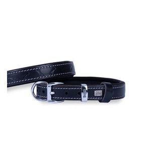 Doggie Konfor Deri Kemik Desenli Siyah 4x57-65 cm Boyun Tasması