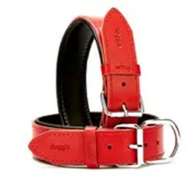 Doggie Konfor Deri Kırmızı 4x47-55 cm Köpek Boyun Tasması