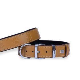 Doggie Konfor Deri Pati Desenli Camel 3,5x52-60 cm Boyun Tasması