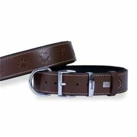 Doggie Konfor Deri Pati Desenli Kahve 3,5x47-55 cm Boyun Tasması