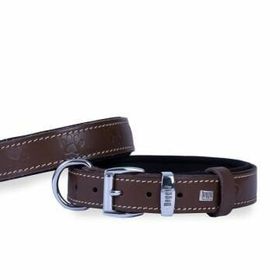 Doggie Konfor Deri Pati Desenli Kahve 3,5x47-55 cm Boyun Tasması