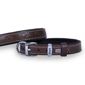 Doggie Konfor Deri Pati Desenli Kahve 3,5x52-60 cm Boyun Tasması