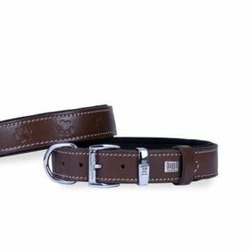 Doggie Konfor Deri Pati Desenli Kahve 3x42-50 cm Boyun Tasması