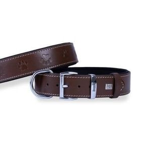 Doggie Konfor Deri Pati Desenli Kahve 4x47-55 cm Boyun Tasması