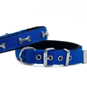 Doggie Konfor Deri Royal Mavi 2x35- 40 cm Köpek Boyun Tasması