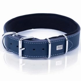 Doggie Konfor Deri Royal Mavi 4x57-65 cm Köpek Boyun Tasması