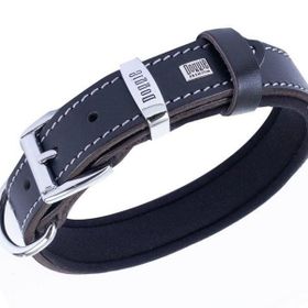 Doggie Konfor Deri Siyah Medium 2.5x37-45 cm Köpek Boyun Tasması