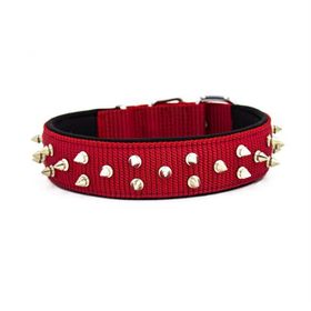 Doggie Konfor Dokuma Bol Çivili Kırmızı 5x55-65 cm Boyun Tasması