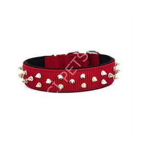 Doggie Konfor Dokuma Bol Çivili Kırmızı 5x55-65 cm Boyun Tasması